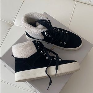 Marc fisher black suede sneaker boot